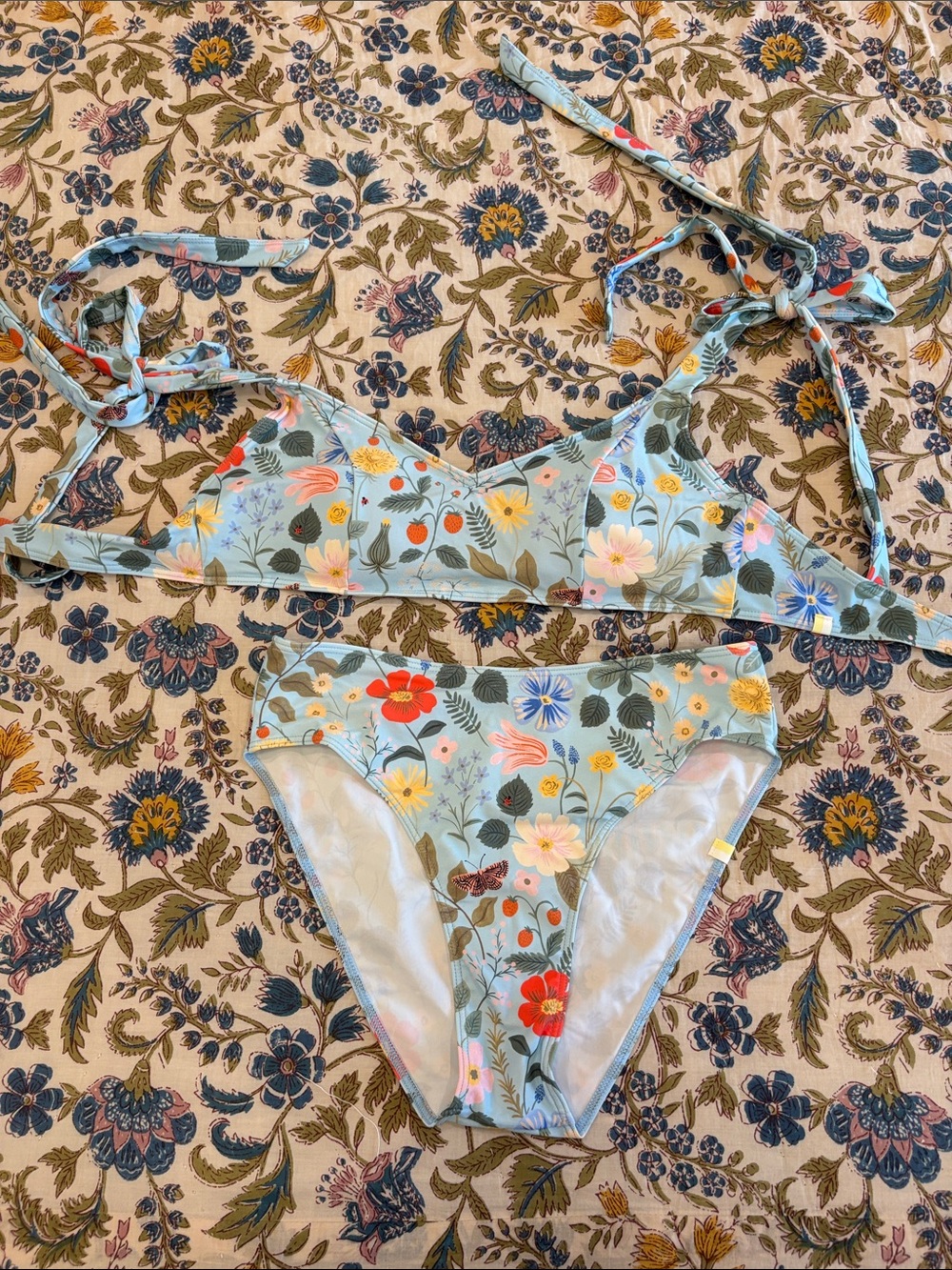 summersalt Light Blue Floral Bikini - 4 Bottoms & 6 Top